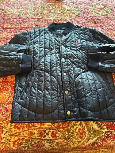 Polo Ralph Lauren Men's Navy Quilted Snap Button Baseball Jacket Medium - product listing photo