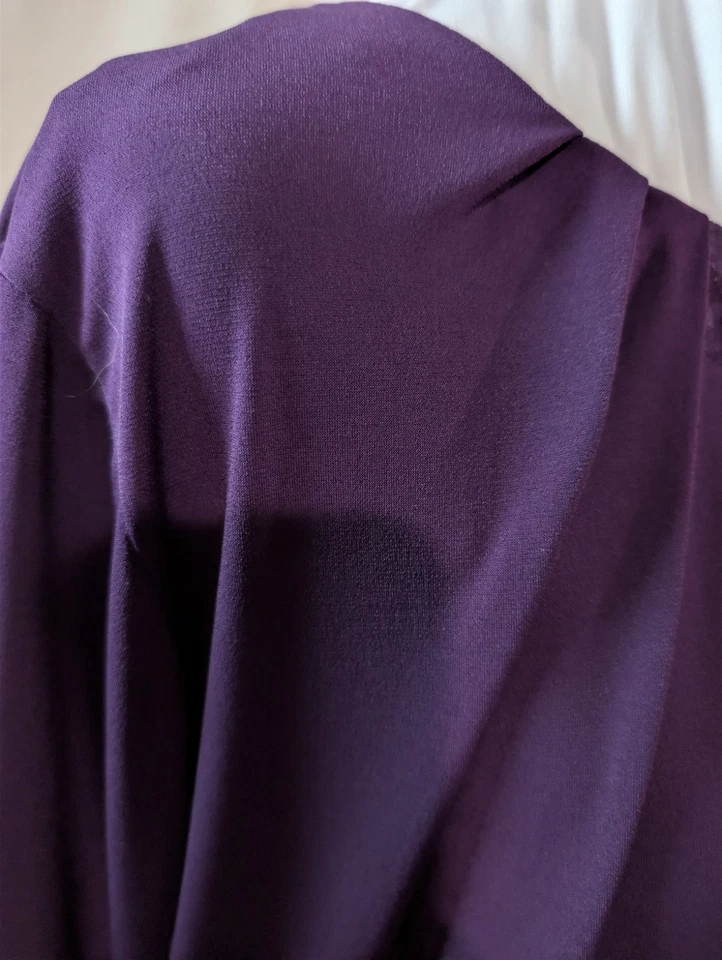 Camisa Blusa Túnica Liz Claiborne Púrpura Para Mujer Talla 1X Escote Adorno Foto 3 de 4