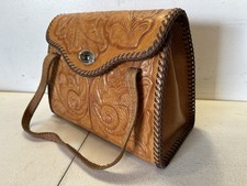 Vintage Tooled Leather Handbag Purse