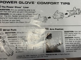 Mattel Nintendo NES Power Glove Comfort Tips Insert Paper [4007-0430]