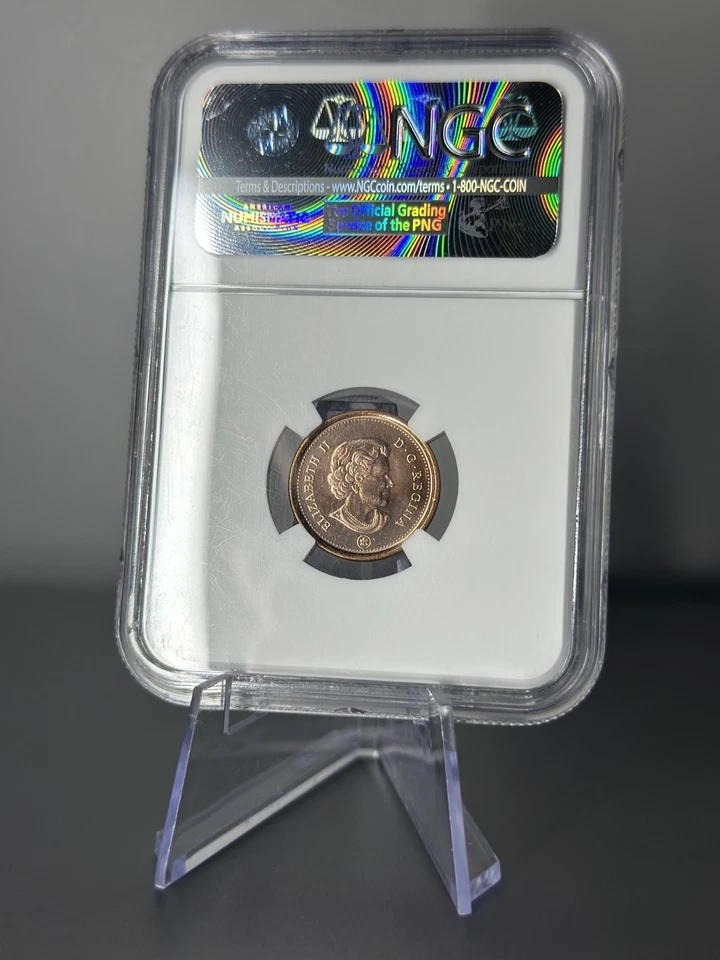 2012 Canada 1 Cent 1c 1 Penny NGC MS 67 RD - Copper Plated Steel - Image 2 of 2