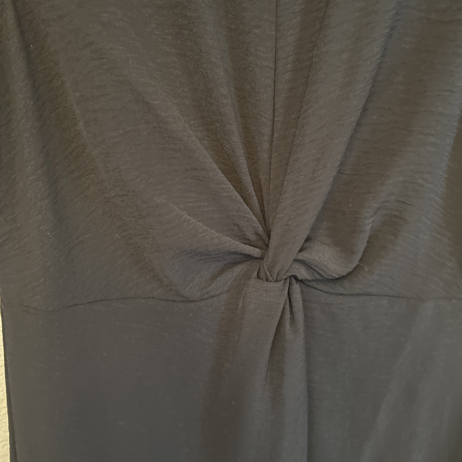 Mango MNG Black Twist Maxi Dress Sleeveless Cinch Minimalist Size 10 Knot Detail thumbnail 2