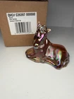 Fenton Horse Iridescent Carnival glass Hand Painted Signed by R. WORSTELL Box