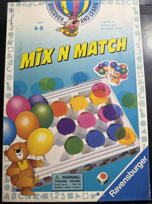 Vintage Ravensburger Mix N Match Game (1995)   Discover and Learn Colors