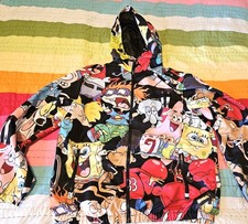 Members Only X Nickelodeon Mens Large Jacket Full Zip Rugrats Windbreaker Medium