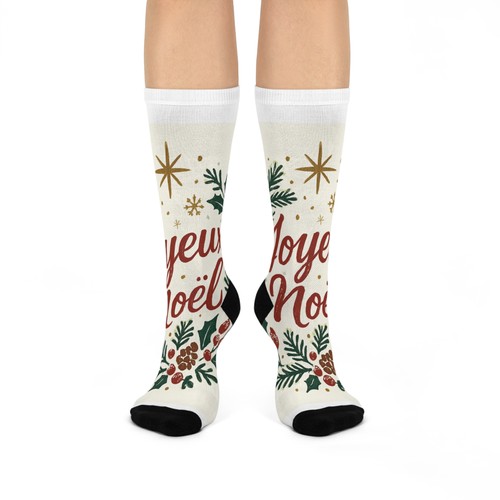 Joyeux Noël Holiday Socks - gepolsterte Crew Socken, kuscheliges festliches Weihnachtsgeschenk - Bild 2 von 5
