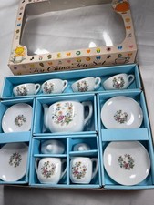 Vintage Toy China Tea Set, 17 Pieces, Floral Design, MADE IN JAPAN, Miniature