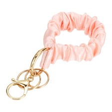 Scrunchie Keychain Wristlet, Cute Key Wristlet Dark Pink 