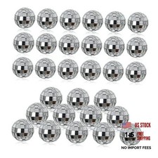 30Pcs Small Mirror Disco Ball 3cm 1.18in Diameter, Christmas Ball Silver 3cm