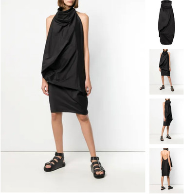 Rick Owens BABEL SS19 Asymmetric Dress RARE Cotton Silk Size 40