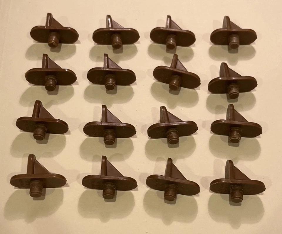 Vtg Ronthor NYC 19 Oval Shelf Supports Brown Plastic Fits Ethan Allen Lot Of 16 - Image 2 of 4