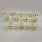 Anchor Hocking Vintage Daisy Flower Set 12 Coffee Mugs White Milk Glass Cups