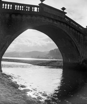 Aray Bridge under which River Aray Loch Fyne meet Through arch old- Old Photo 1