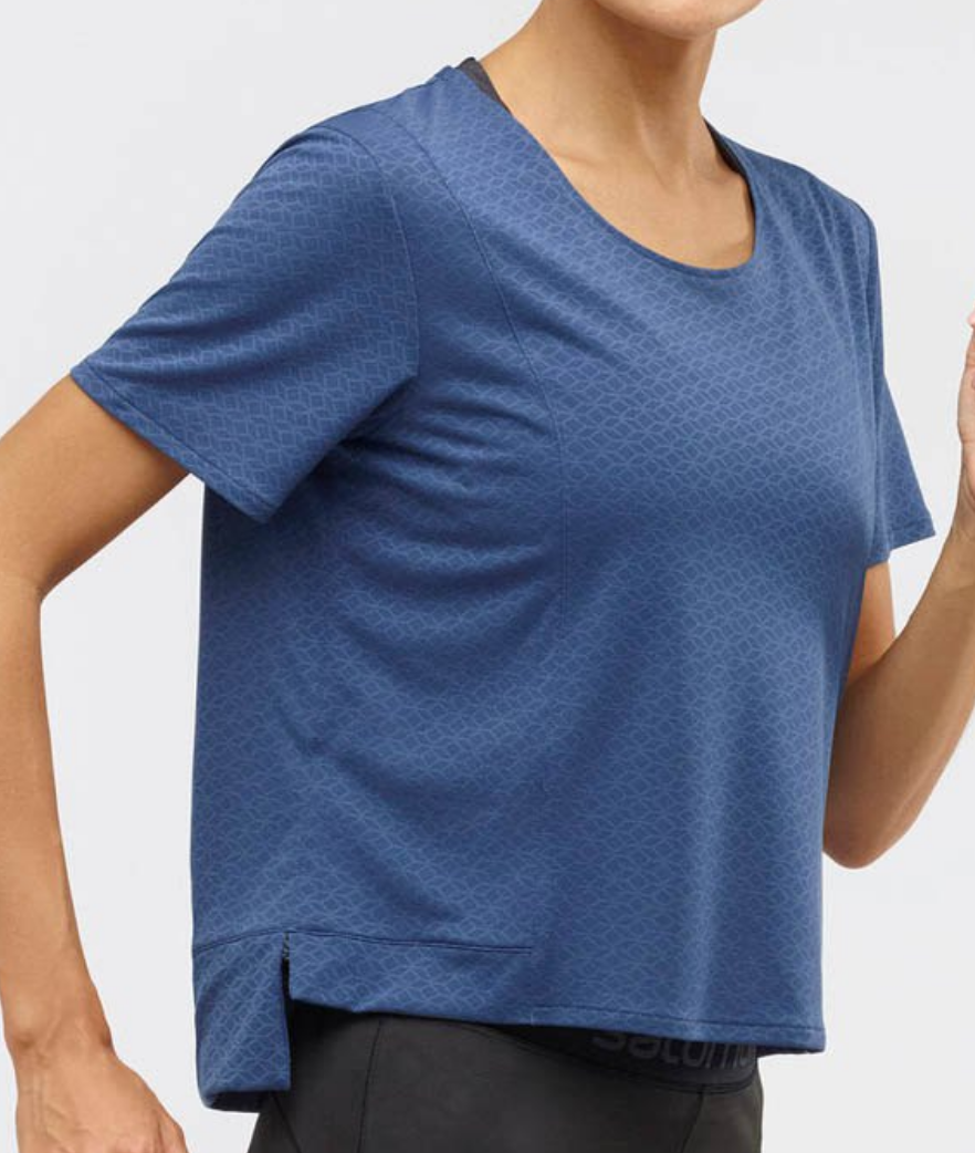 Maglietta da corsa 2020 Salomon Donna Elevate Aero Denim Scuro