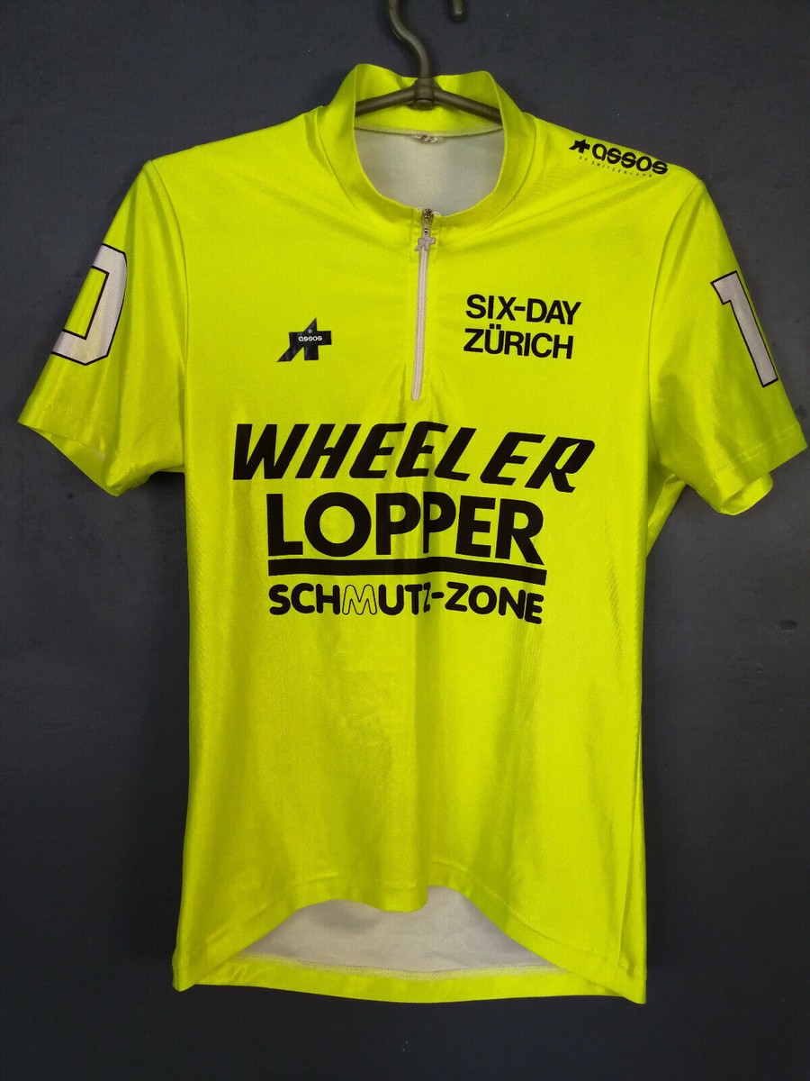Maillot Vélo Vintage ASSOS Original Suisse - Taille S - Jaune - Très Bon état
