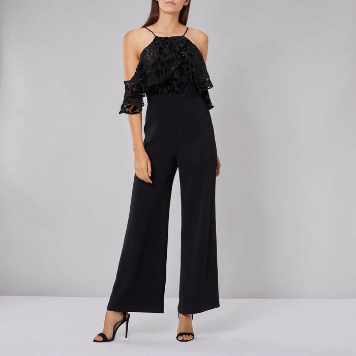 100% GENUINE COAST JONA BURNOUT JUMPSUIT SIZE 8 RRP £129/€179 CHRISTMAS PARTY - Image 2 of 4