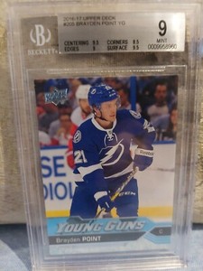 2016-17 Upper Deck Series One Young Guns 205 Mint BGS 9 Brayden Point ROOKIE RC