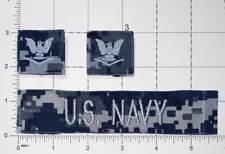 USN Blue Digital US Navy Tape & E4 3rd Class Petty Office Rank  Lot of 3 Z13