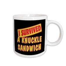 3dRose I Survived A Knuckle Sandwich Survial Pride And Humor Design Mug