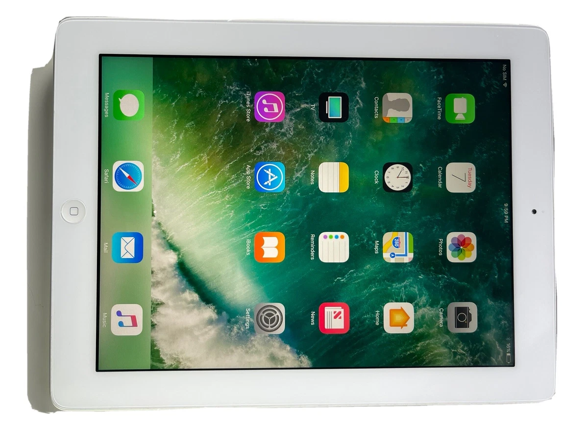 Apple iPad 4th Gen. 32GB, Wi-Fi + Cellular (Unlocked), A1460, 9.7in - White.