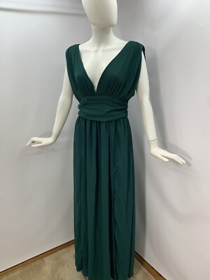 Emerald Green Deep V Plunge Neck Goddess Evening Formal Gown Side Slit Sz M-L | eBay Emerald Green Deep V Plunge Neck Goddess Evening Formal Gown Side Slit Sz M-L | eBay