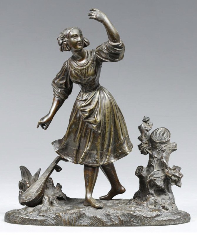 ANTIQUE FRENCH BRONZE STATUE