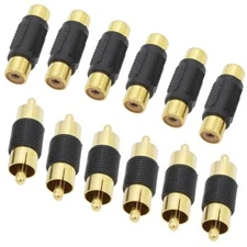 RCA Adapter 6pcs RCA Female to Female Coupler and 6pcs RCA Male to Male Coupl...