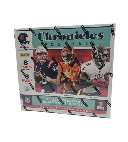 2021 Panini Chronicles Football Factory Sealed Hobby Box 8 Packs 2 Autos 1 Mem