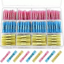 200pcs Heat Shrink Butt Wire Splice Connectors Seal Crimp Terminals Waterproof