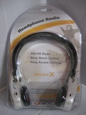 GPX Headphones AM/FM Radio Bass Boost System SportX HR2004SP VINTAGE