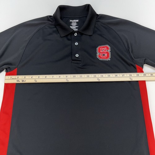 NC State Wolfpack ProEdge Short Sleeve Polo Shirt Men’s M Black Red - Picture 7 of 11