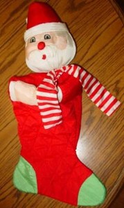 VINTAGE International Silver Co. - SANTA CLAUS Stocking - Christmas Plush Decor