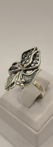 Anello gioiello ucraino vintage in argento 925 anni 90 - Foto 2 di 5