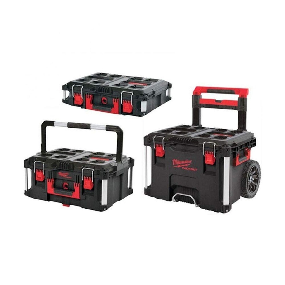 Milwaukee 4932464244 Black PACKOUT Trolley 3 Piece Set