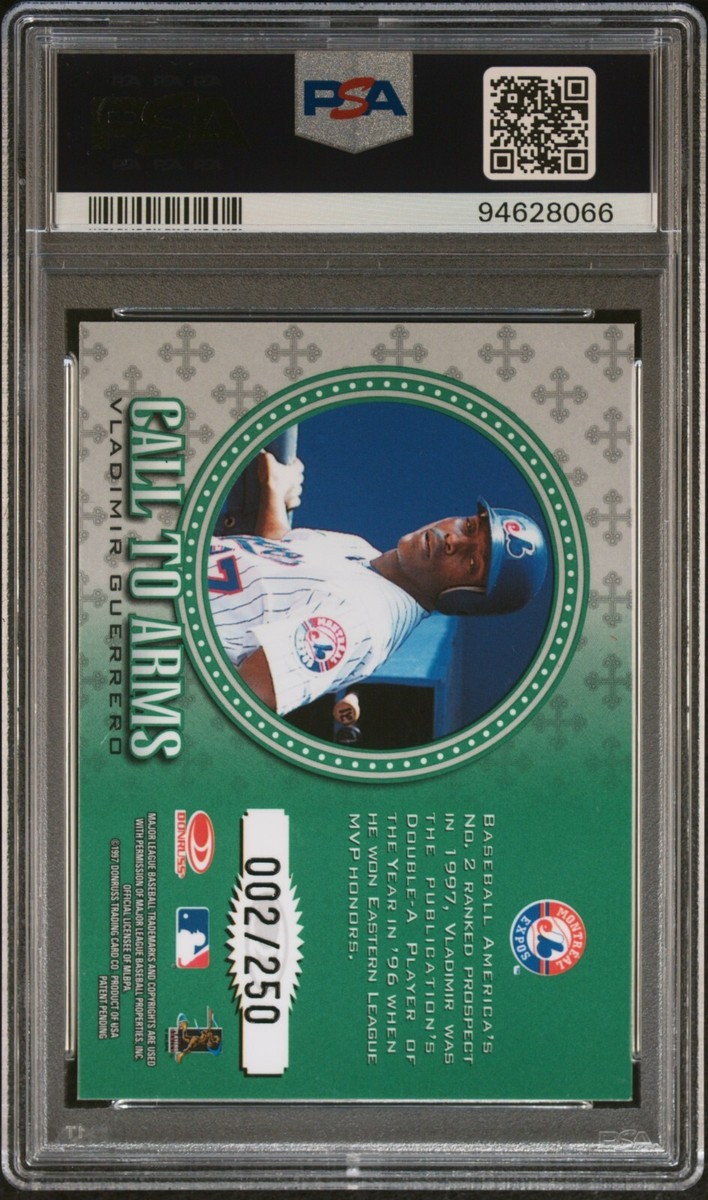VLADIMIR GUERRERO 1998 Donruss Crusade Green Call to Arms 002/250 