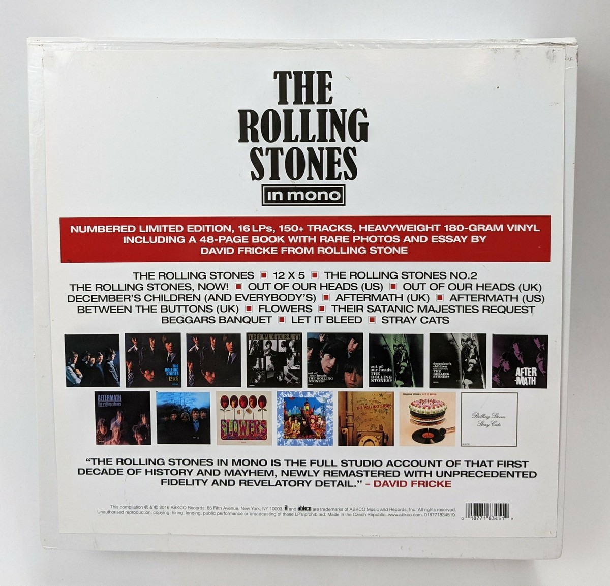 The Rolling Stones in Mono Vinyl Box Set 16 LP 180g 2016 Limited