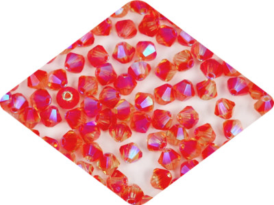 Czech Bicone Crystal Beads Fire Opal full AB 3mm 4mm 6mm AB2X Rondelle Diamond
