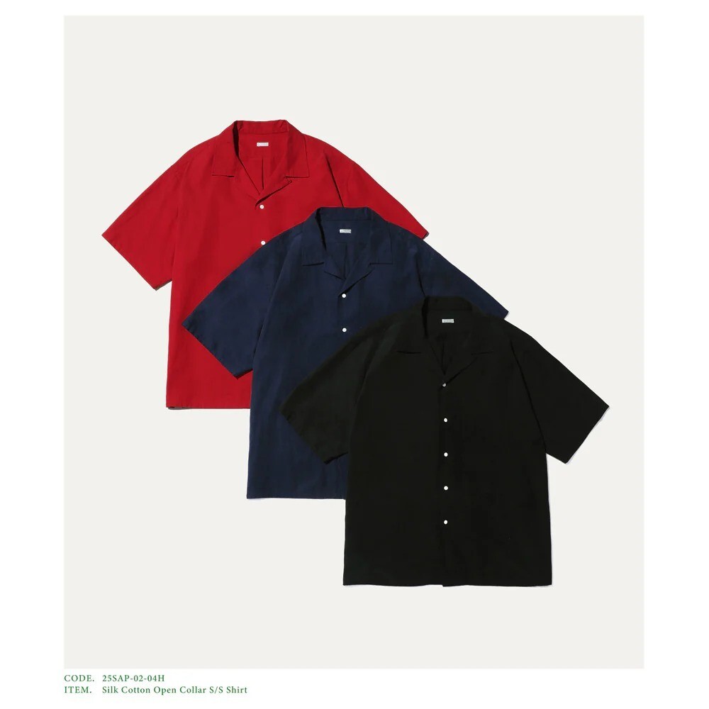 トップス APRESSE silk cotton open collar shirt 2 ASK availability First) A.PRESSE Silk Cotton Open Collar S/S