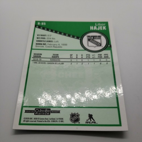 2019-20 UD OPC O-Pee-Chee Libor Hajek Marquee Rookie Retro Platinum Foil - #R-85 - Picture 7 of 8