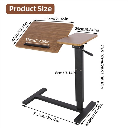 XL Laptoptisch Bettisch Pflegetisch mit Rollen höhenverstellbar klappbar 40x80cm - Afbeelding 5 van 18
