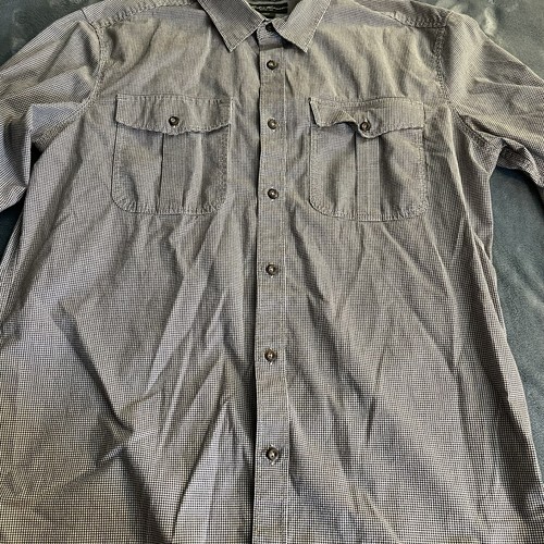 Eddie Bauer Mens Button Up Shirt Large L Gray Classic Fit Cotton Top - Picture 11 of 14
