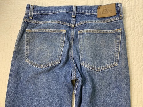 RedHead Blue Jeans Straight Medium Wash Denim Men Size 32x28 - Picture 8 of 8