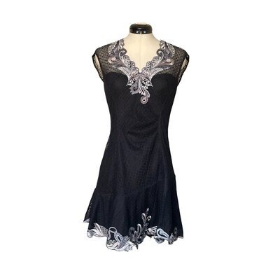 short sleeve pink mini dress MissJophiel Short Sleeves Floral Applique Pink Mini Dress with Belt Other / Floor Length / US6