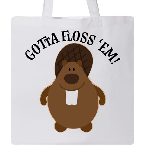inktastic beaver tooth care floss em tote bag dental hygienist