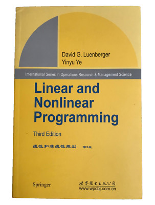 Linear and Nonlinear Programming Third Edition 2008 Book