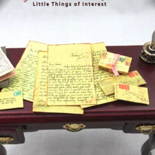 VINTAGE LOVE LETTERS 8 Pc Miniature 1:12 Scale Vintage Victorian Post Mail