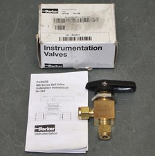 Parker Manual Ball Valve 4Z-MB6APFA-BP, 1/4" CPI Compression, 2500 PSI, Brass