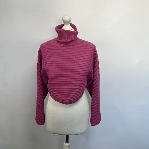 Free People Billie Mock Neck Cropped Jumper. Pink. XS