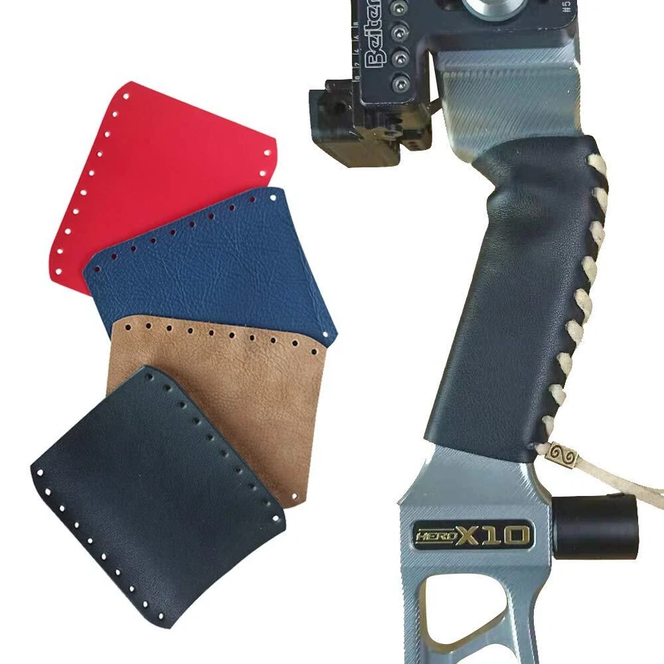 Archery Bow Handle Skin Cover Grip Genuine Leather Protector Non-slip Handmade - Image 2 of 4