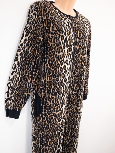 NICK And NORA Pajamas Size S One Piece Zippered Footed LEOPARD Print - Picture 5 of 10